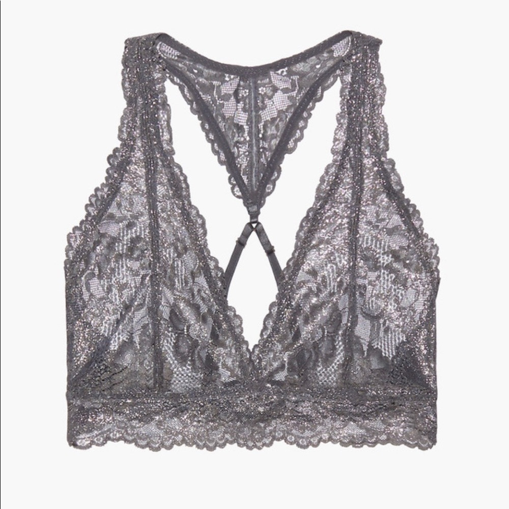 Shimmer Floral Lace Racerback Bralette